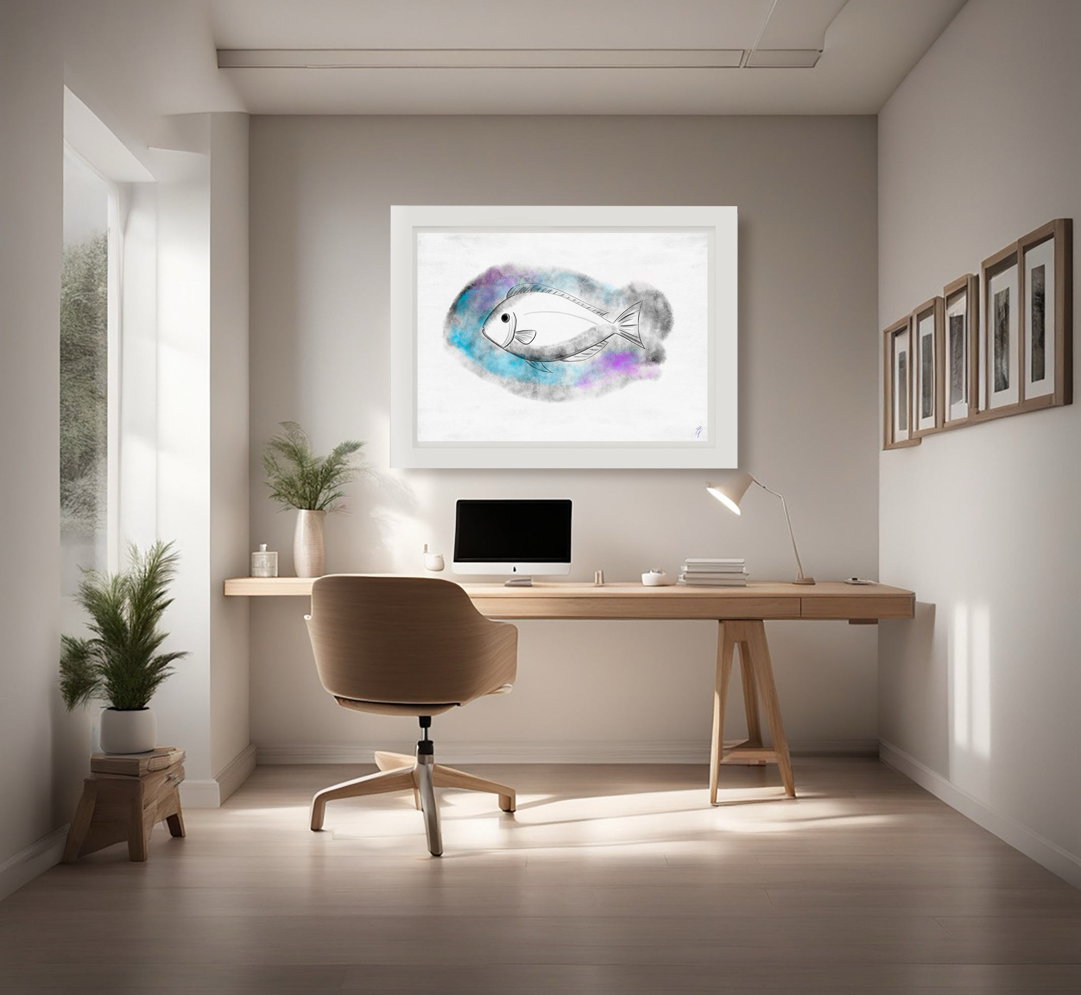 ESENCIA 3 Esencia / Essence, fine Art Giclée Print displayed in a modern home studio room.