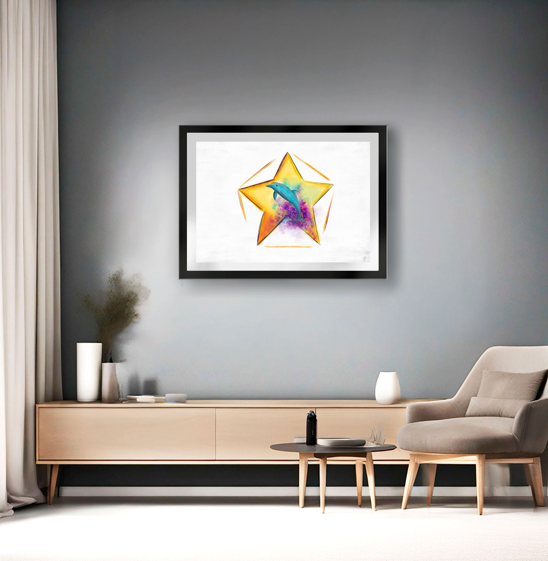 TRANSFORMACIÓN 3 Transformación / Transformation, fine Art Giclée Print displayed in a modern living room.
