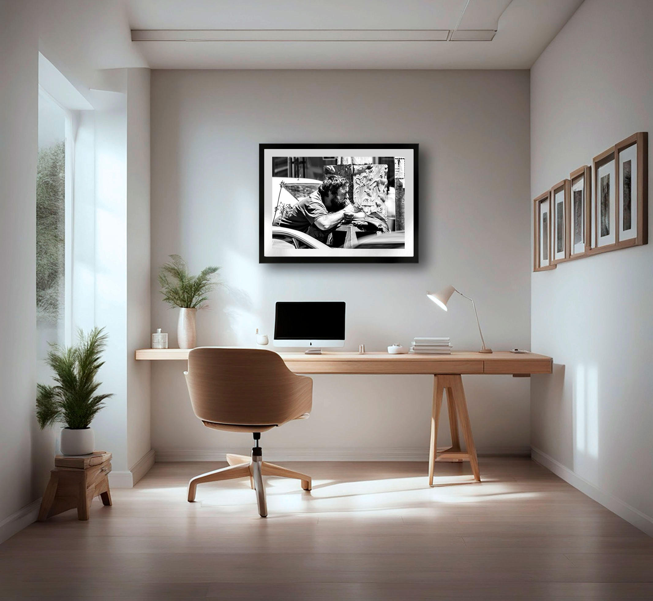WATCHING THE WHEELS 3 Watching the Wheels – Fine Art Photography Print with archival quality, displayed in a modern home studio.